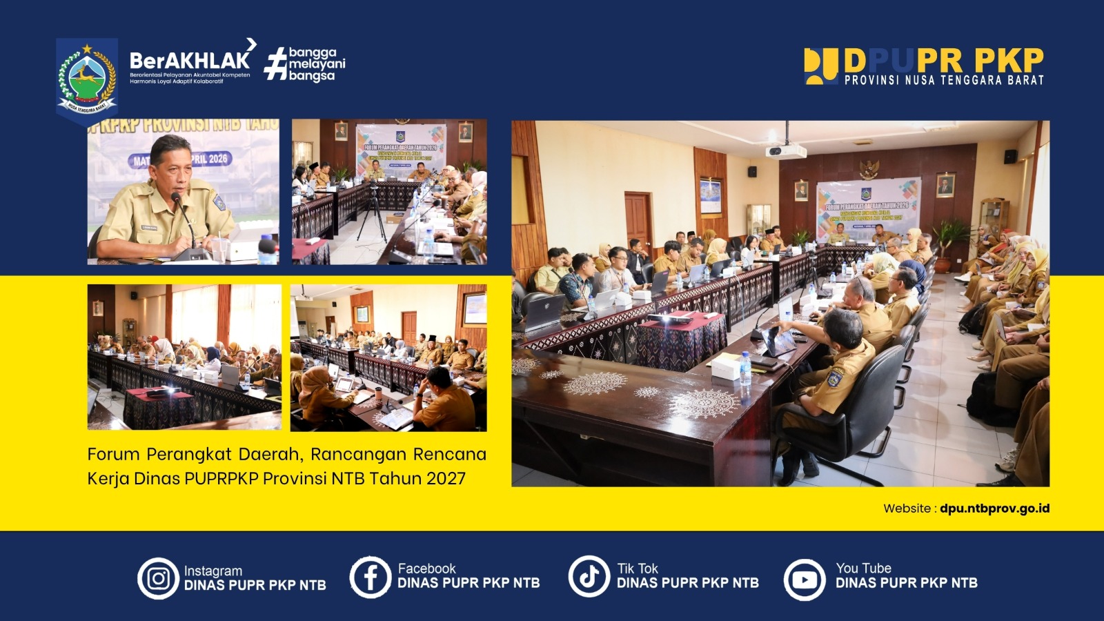 Forum Perangkat Daerah, Rancangan Rencana Kerja Dinas PUPRPKP Provinsi NTB Tahun 2027