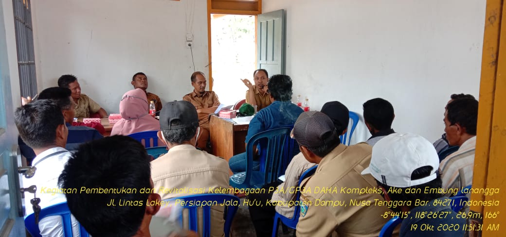 Penguatan Kapasitas P3A di Daerah Irigasi di Kewenangan Pengamat Dompu Selatan untuk mendukung Pengembangan dan Pengelolaan Sistem Irigasi Partisipatif